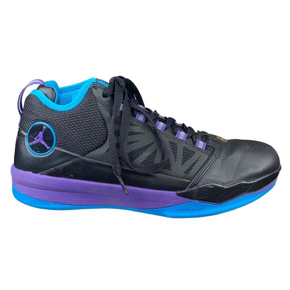 Nike 2010 Mens Jordan CP3 IV Black Purple Athletic Sneaker Size US 10.5 - Picture 1 of 11